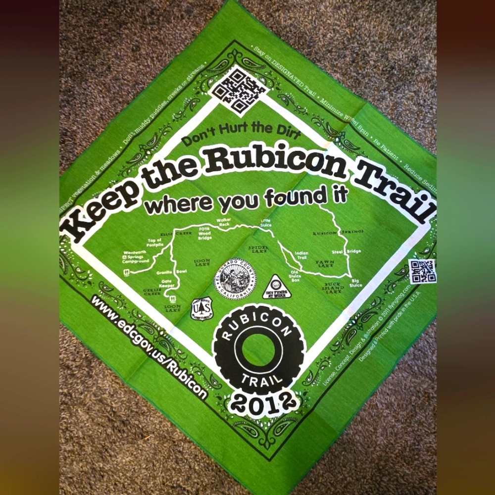 Green Rubicon Trail Bandana/flag 2012 NEW NO DEFECTS Collectible